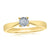 9ct gold single stone miracle plate diamond ring 0.10ct