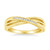 9ct gold channel set diamond crossover ring 0.05ct
