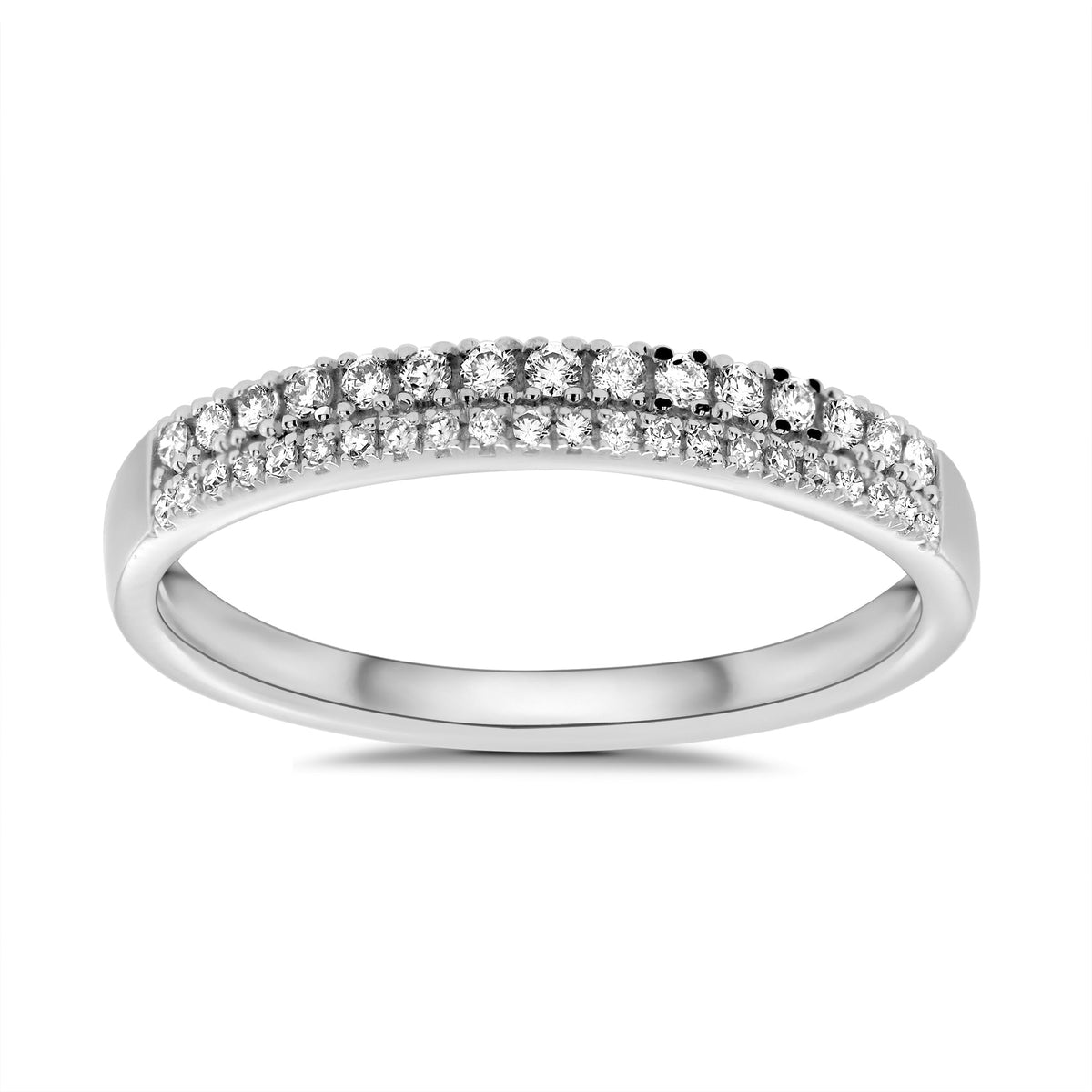 9ct white gold two row diamond half eternity ring 0.20ct