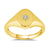 9ct gold diamond set oval ladies signet ring 0.01ct