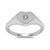 9ct white gold diamond set heart shape ladies signet ring 0.01ct