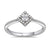 9ct white gold diamond set square shape halo cluster ring 0.25ct