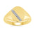 9ct gold diamond set gents oval signet ring 0.05ct
