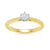 9ct gold six claw single stone diamond ring 0.25ct