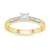 9ct gold princess cut single stone diamond ring with diamond set shoulders 0.33ct