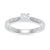 9ct white gold single stone diamond ring with diamond set shoulders 0.41ct
