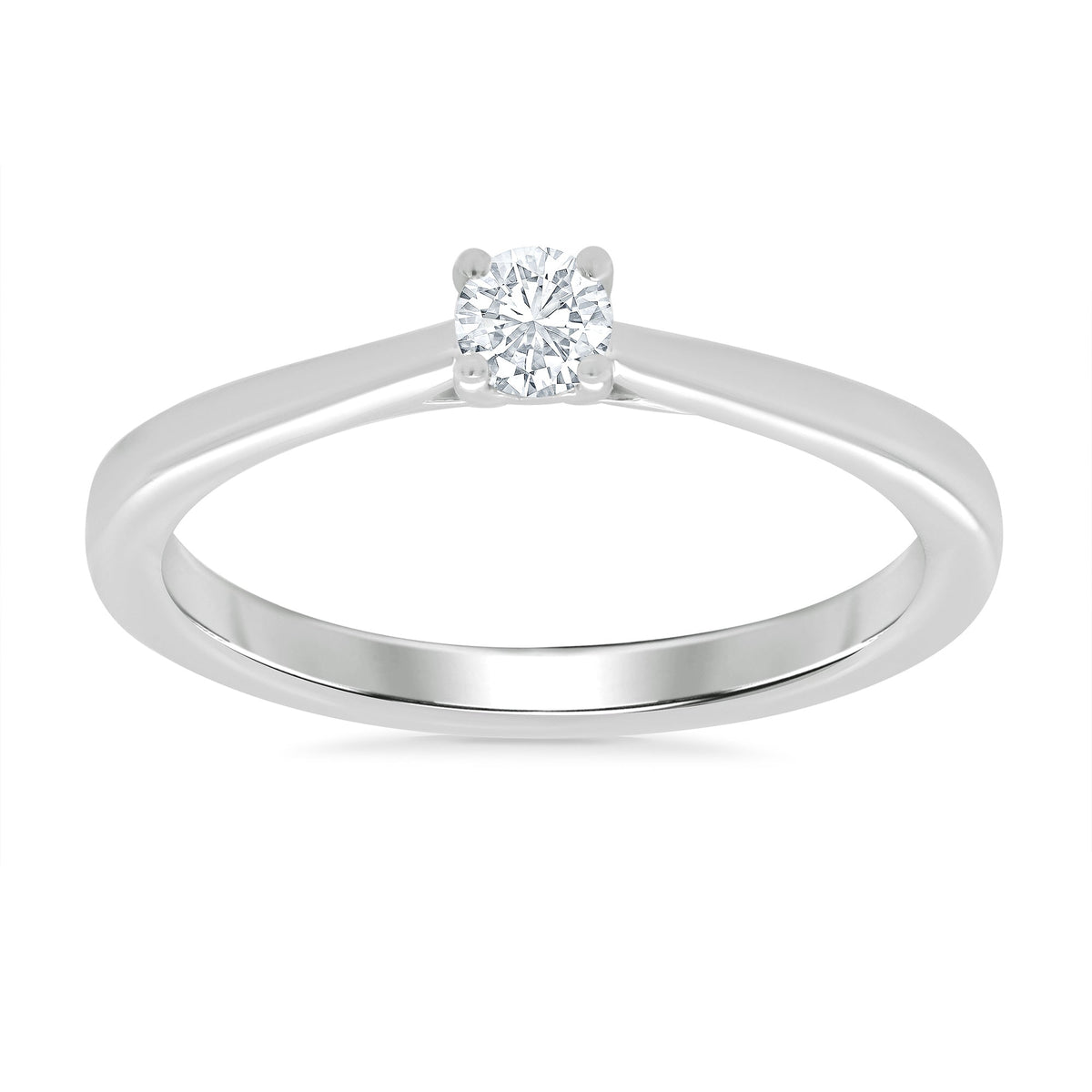 9ct white gold single stone diamond ring 0.15ct