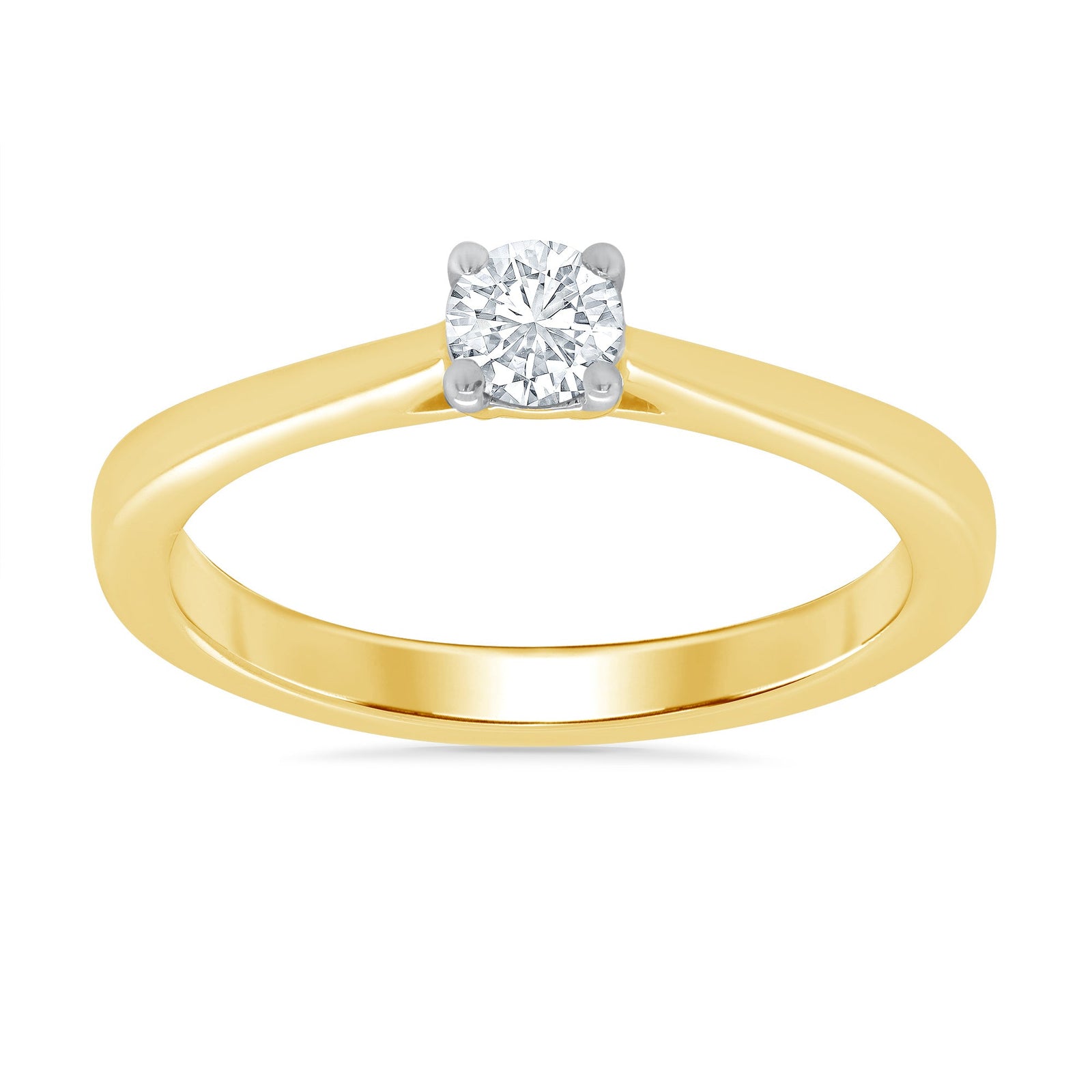 9ct gold single stone diamond ring 0.25ct