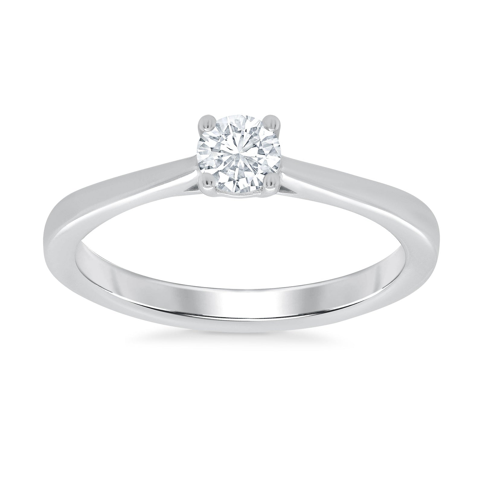 9ct white gold single stone diamond ring 0.33ct