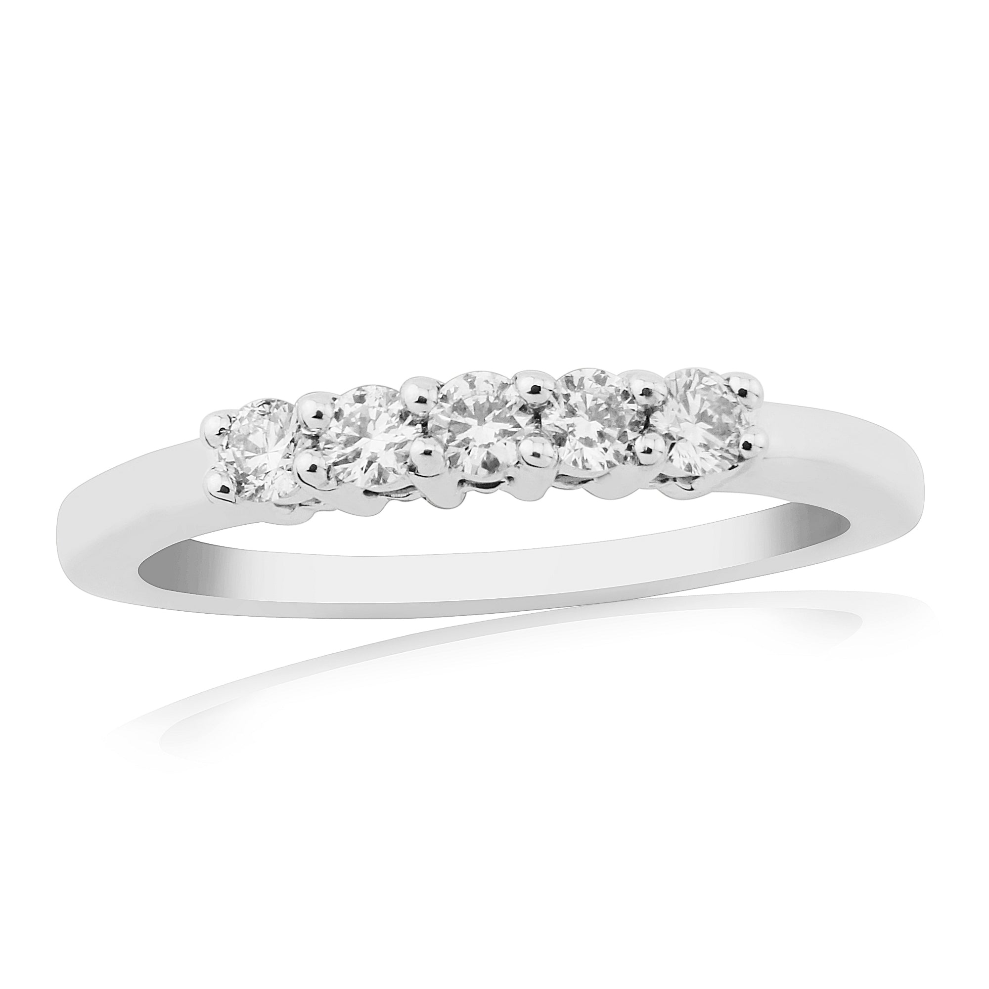 9ct white gold five stone diamond ring 0.25ct