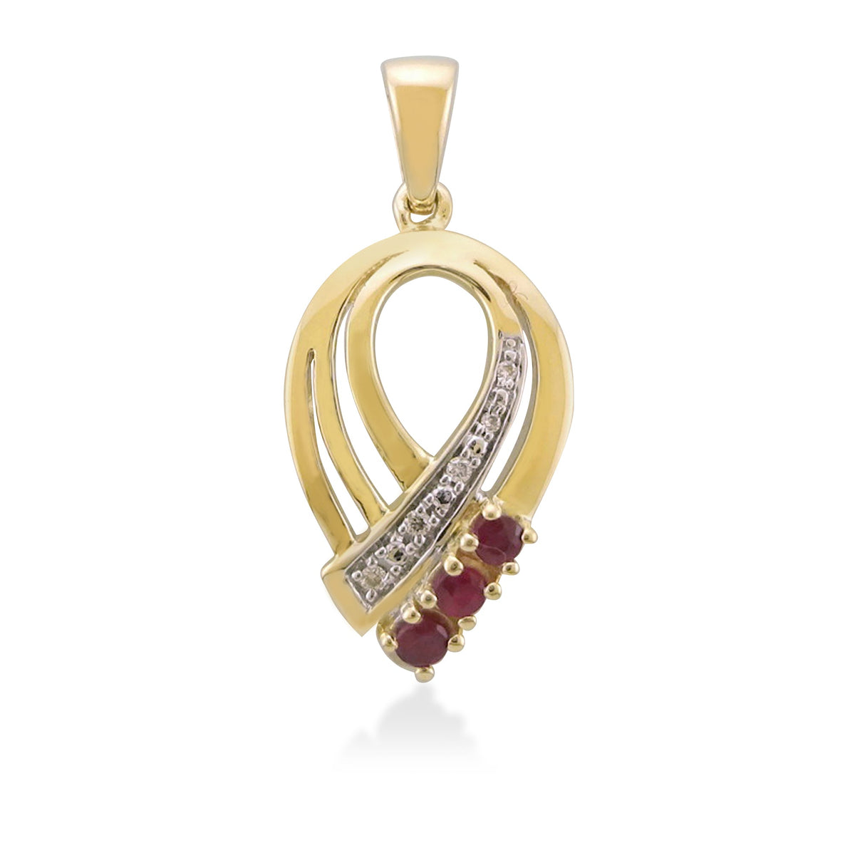 9ct gold ruby &amp; diamond pendant 0.03ct (product width 12.00mm)