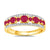 9ct gold ruby & diamond half et ring 0.17ct