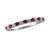 9ct white gold 1.50mm round ruby & diamond half et ring 0.12ct