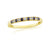 9ct gold 1.3mm round sapphire & diamond half eternity ring 0.07ct