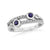 9ct white gold sapphire & diamond bubble style ring 0.20ct