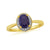 9ct gold 7x5mm oval sapphire & diamond cluster ring 0.07ct