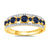 9ct gold sapphire & diamond half et ring 0.17ct