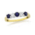 9ct gold 3.30mm round sapphire & diamond half et ring  0.20ct