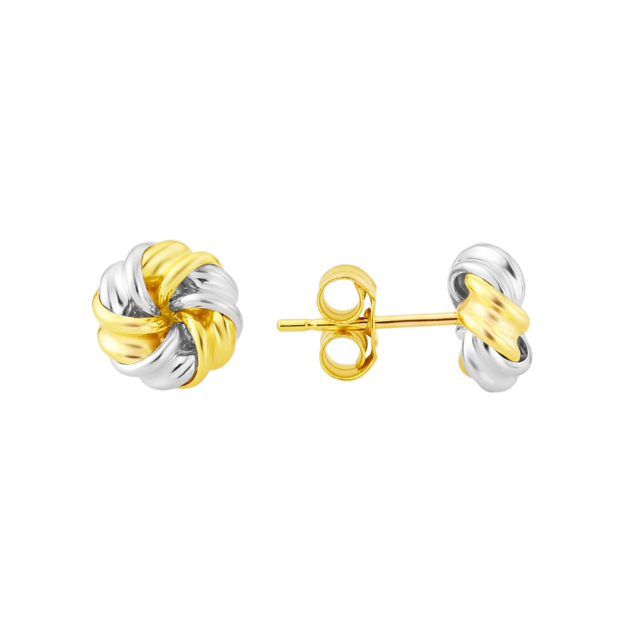 9ct gold knot stud earrings