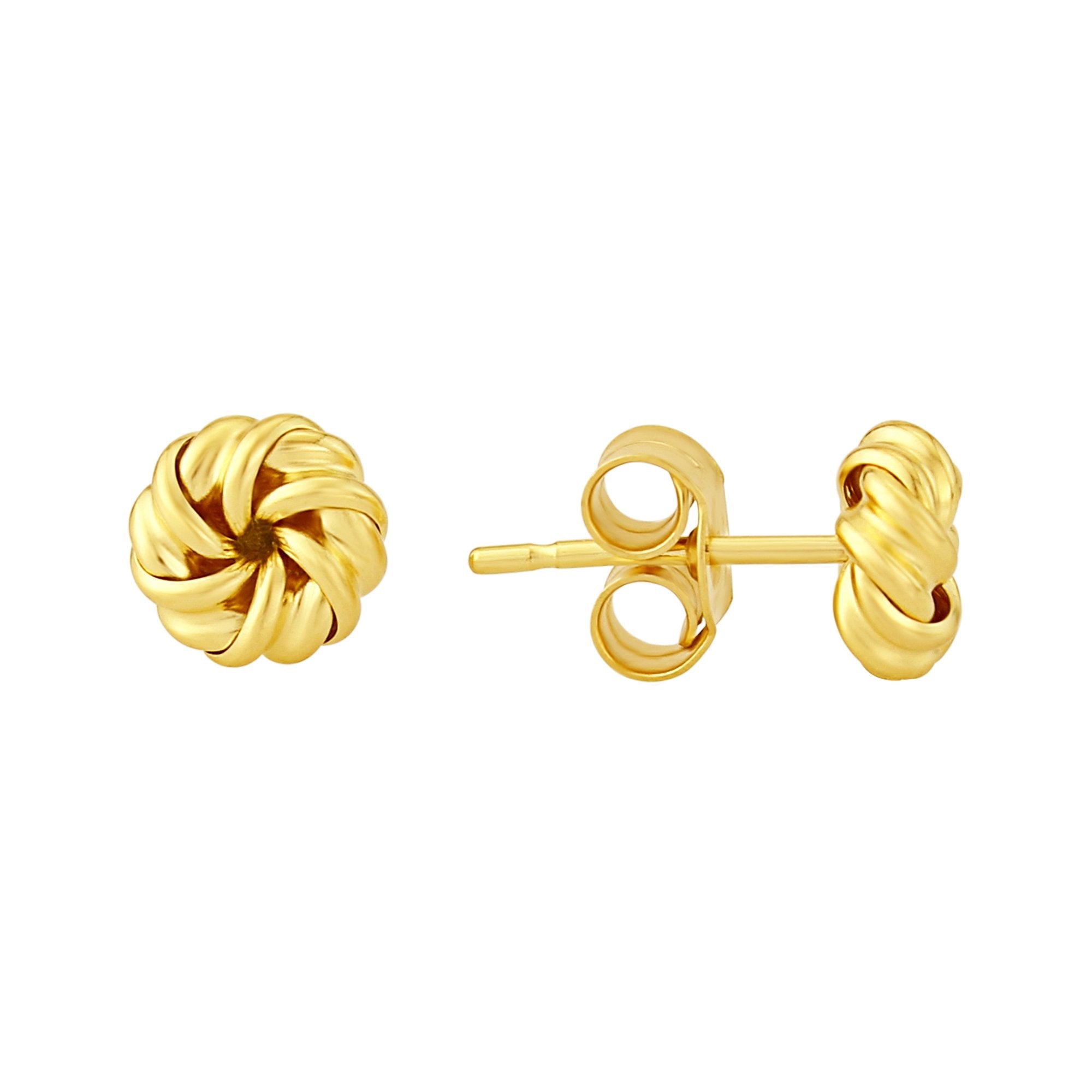 9ct gold knot stud earrings