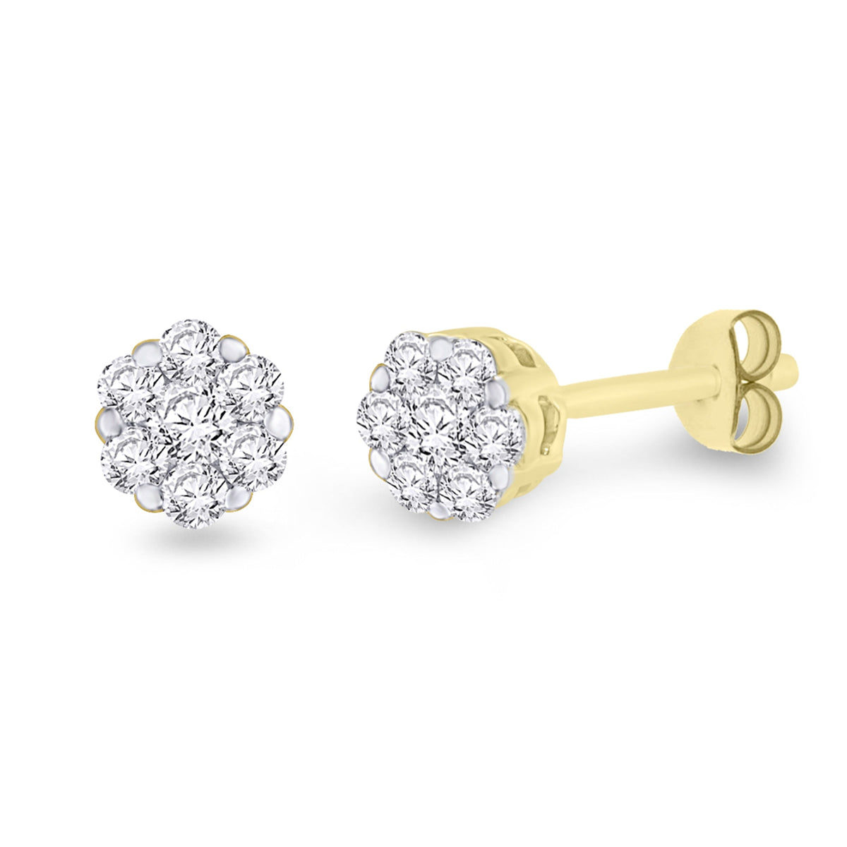 9ct gold diamond cluster studs 0.20ct