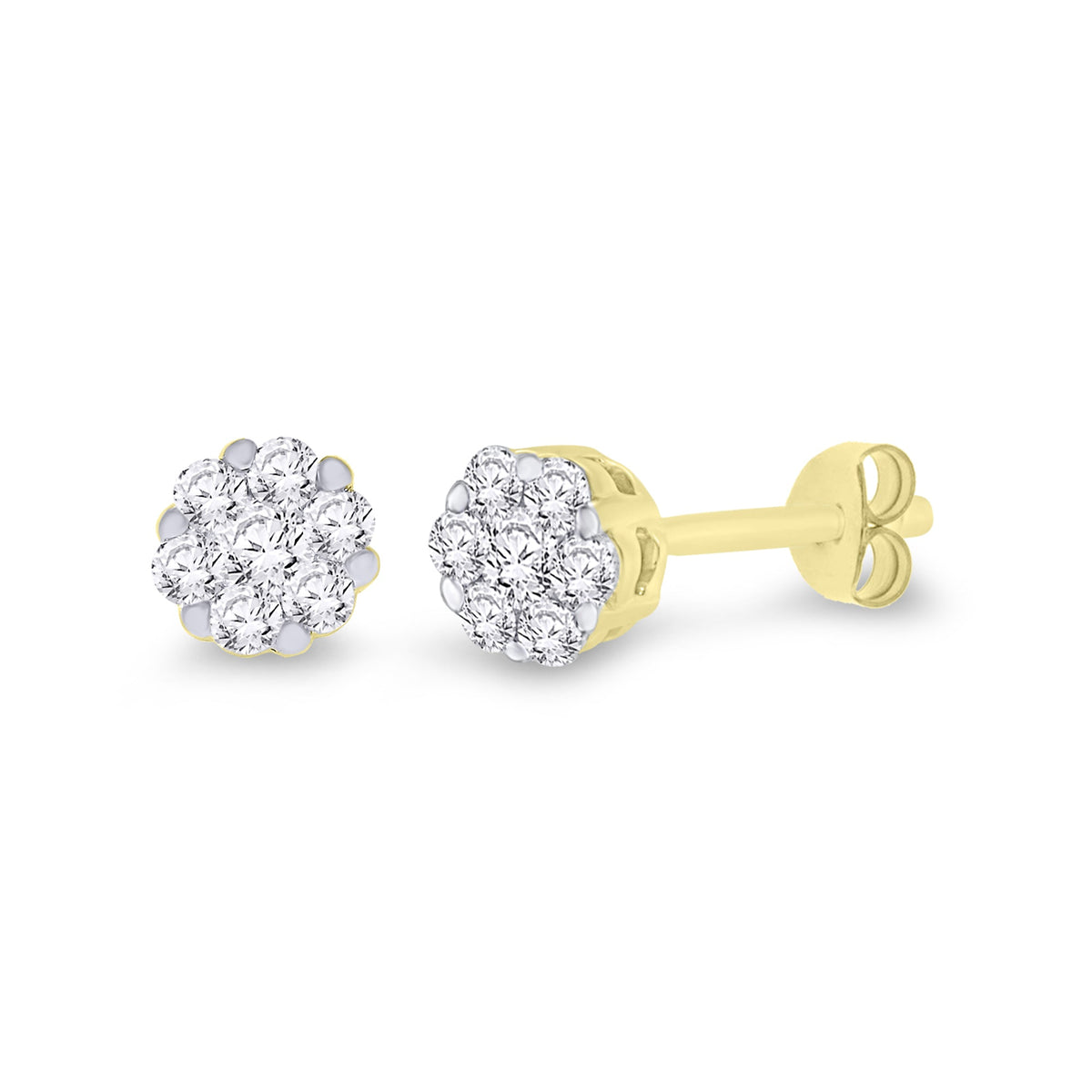9ct gold diamond cluster studs 0.25ct