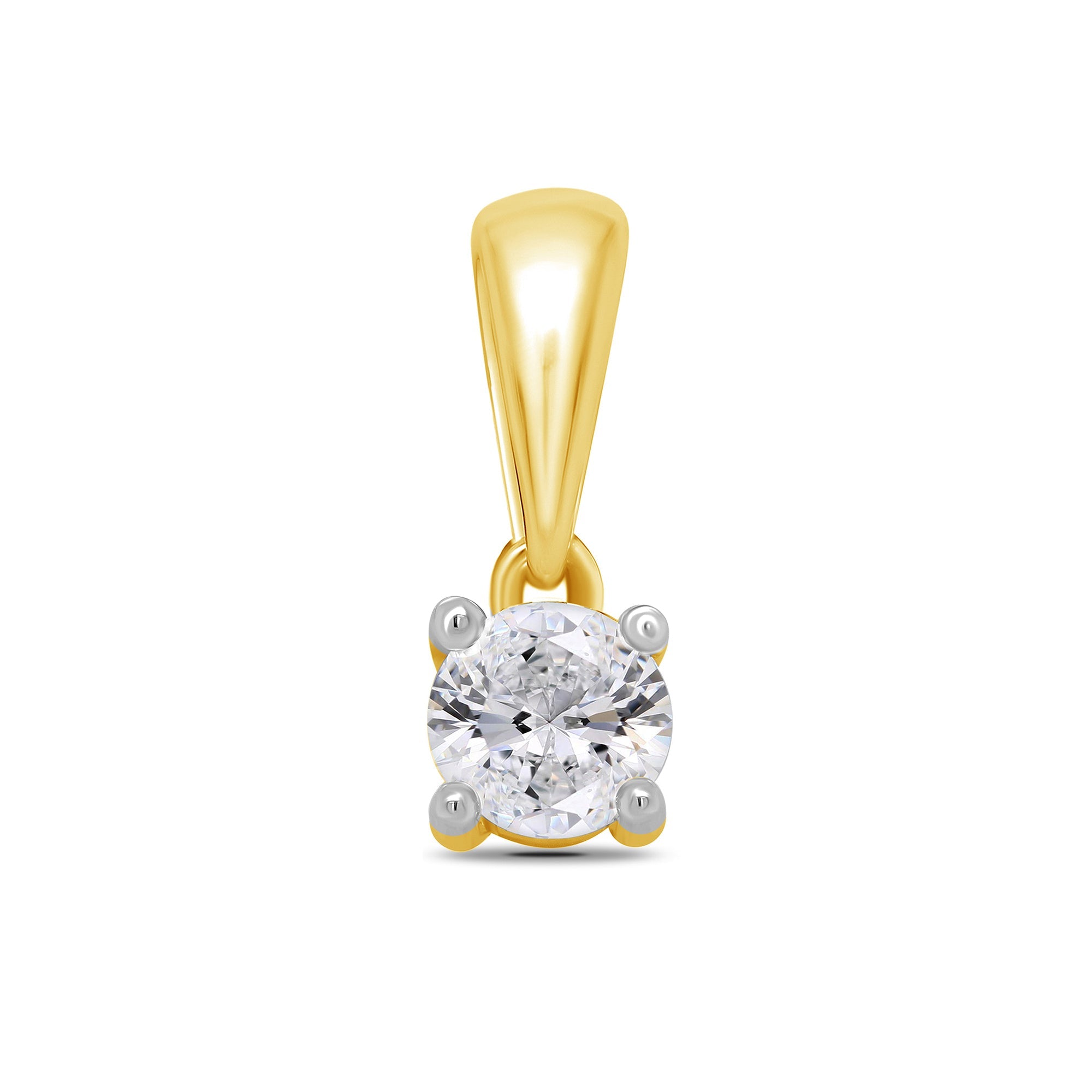 9ct gold four claw diamond pendant 0.10ct