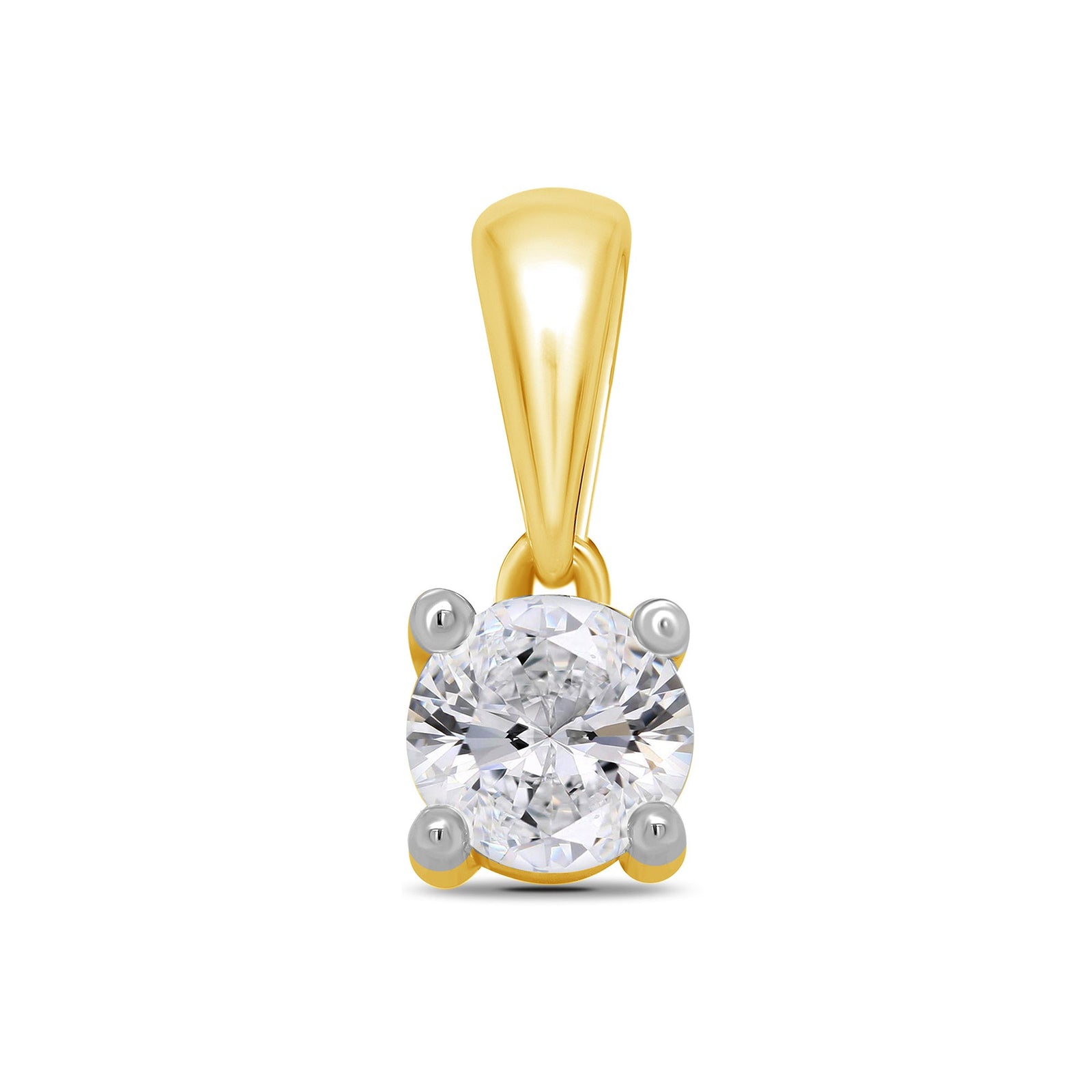 9ct gold four claw diamond pendant 0.20ct