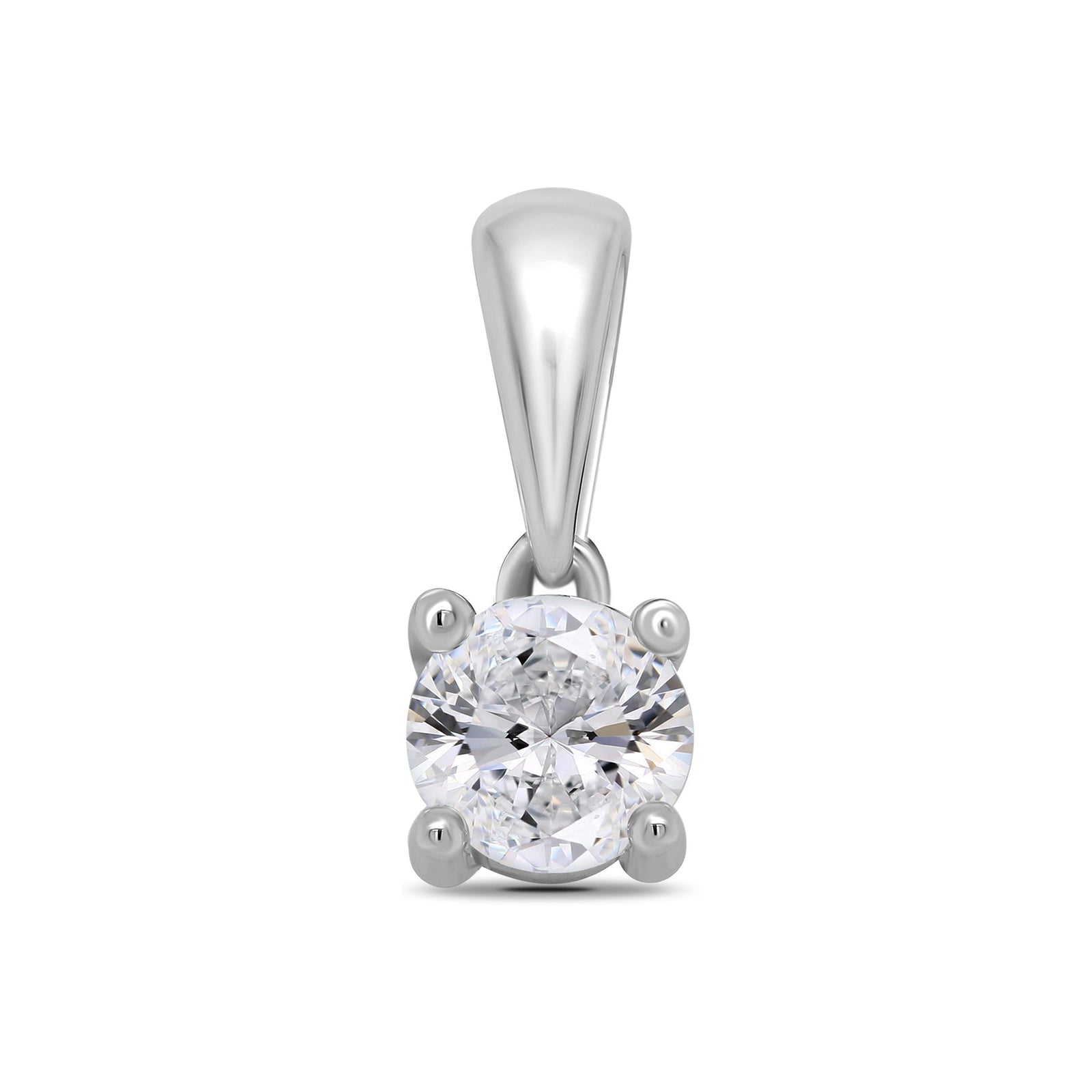 9ct white gold four claw diamond pendant 0.20ct