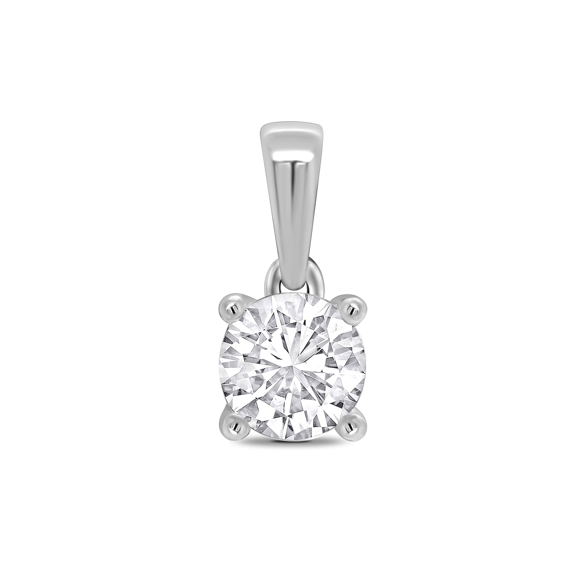 Platinum claw set diamond pendant 0.33ct H/Si