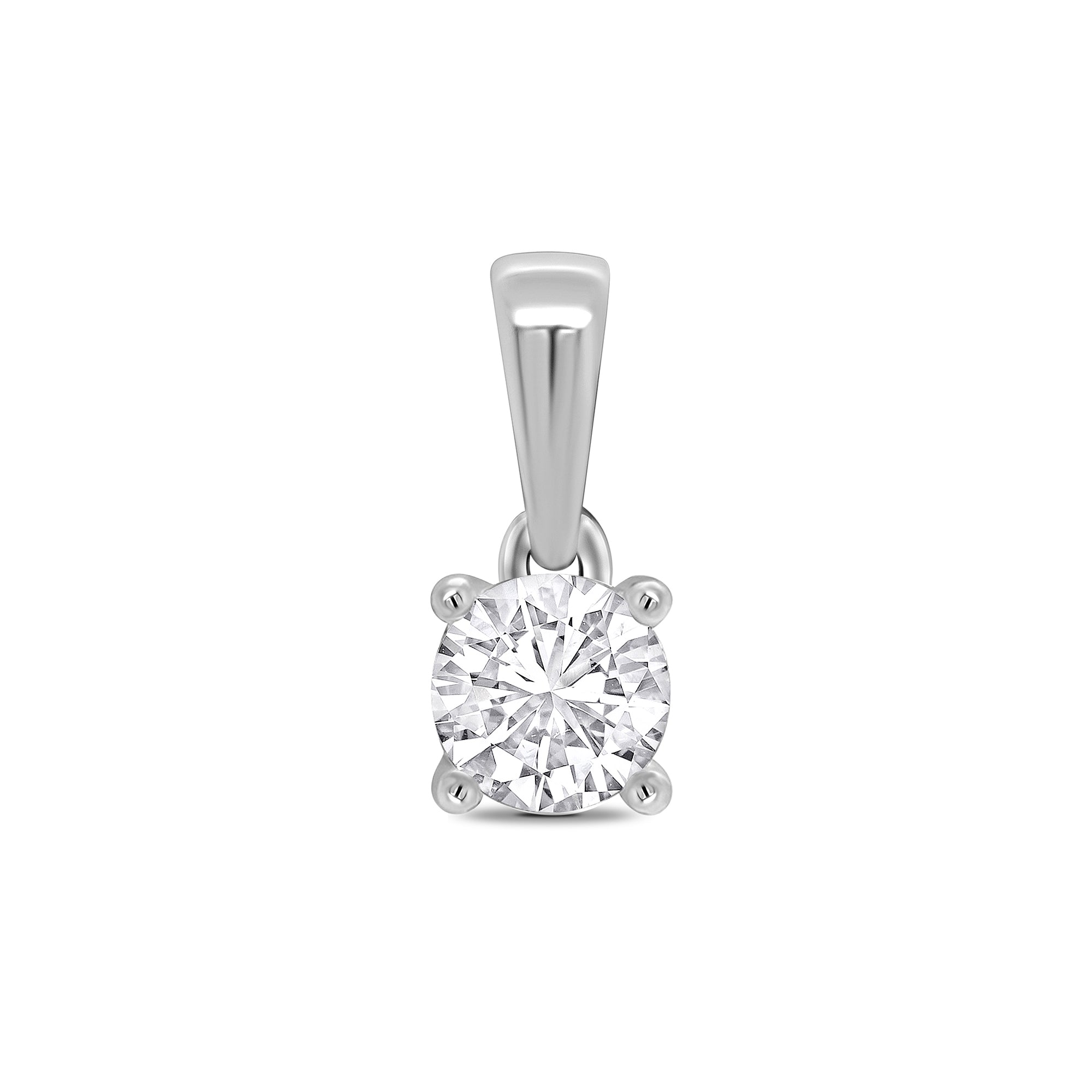 Platinum claw set diamond pendant 0.25ct H/Si