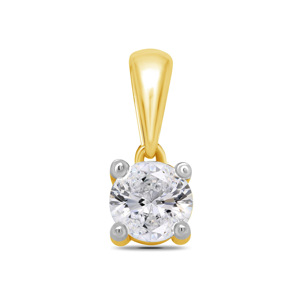 9ct gold four claw diamond pendant 0.25ct