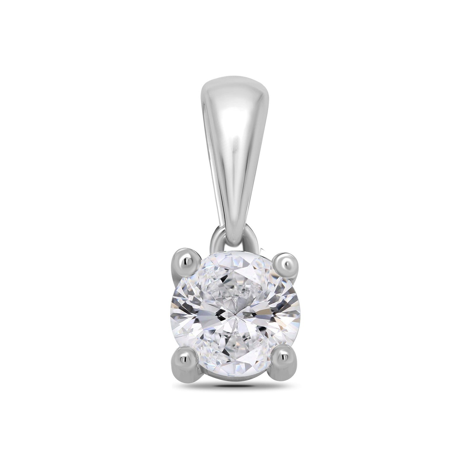 9ct white gold four claw diamond pendant 0.25ct