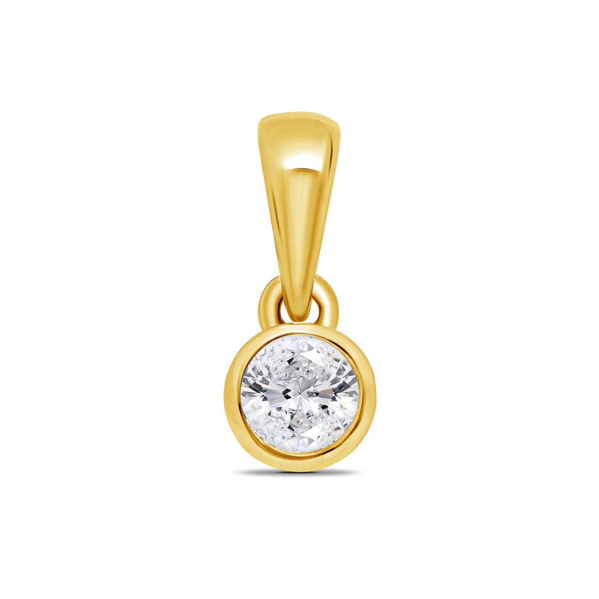 9ct gold rub over set diamond pendant 0.10ct