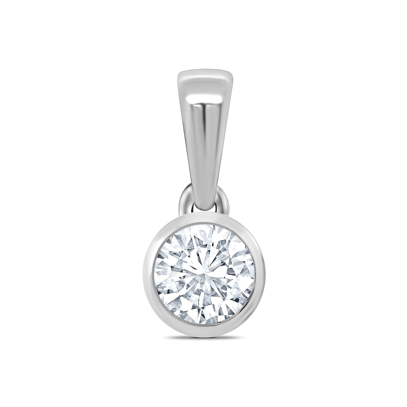 Platinum rub over set diamond pendant 0.33ct H/Si