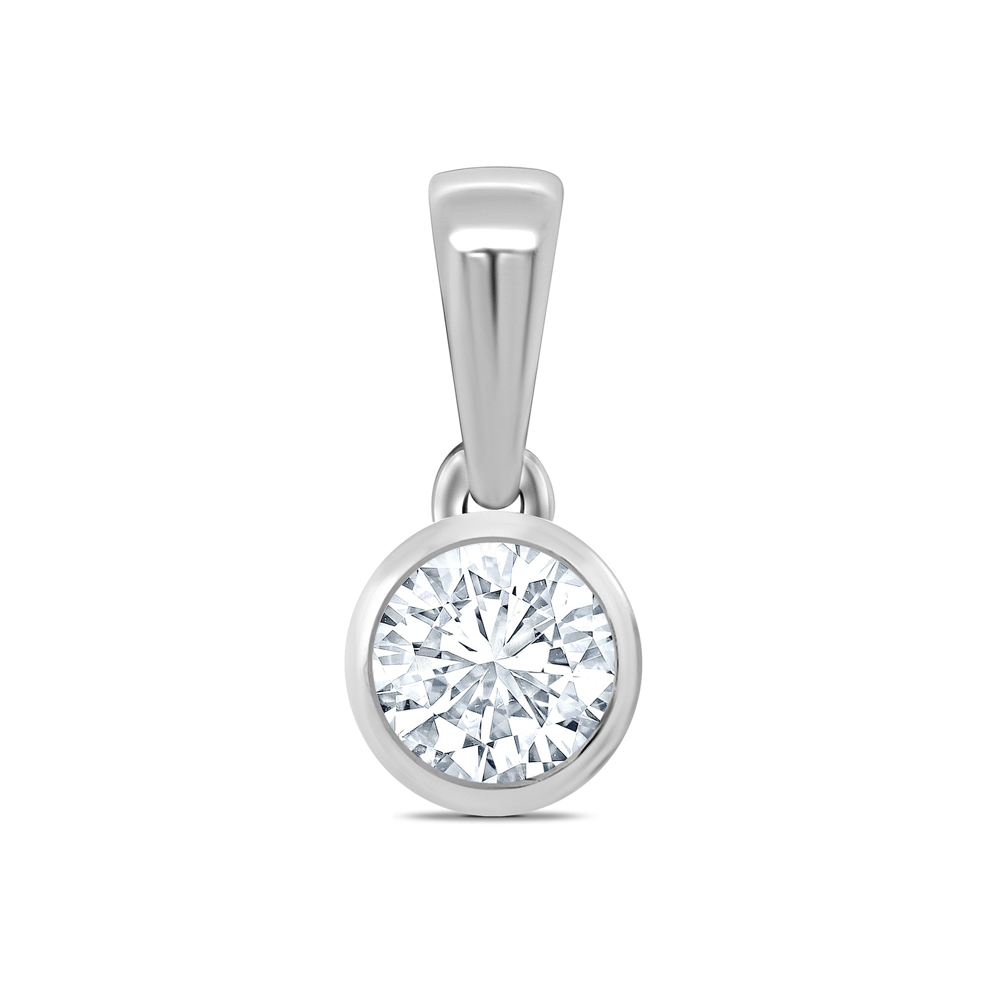 Platinum rub over set diamond pendant 0.33ct H/Si