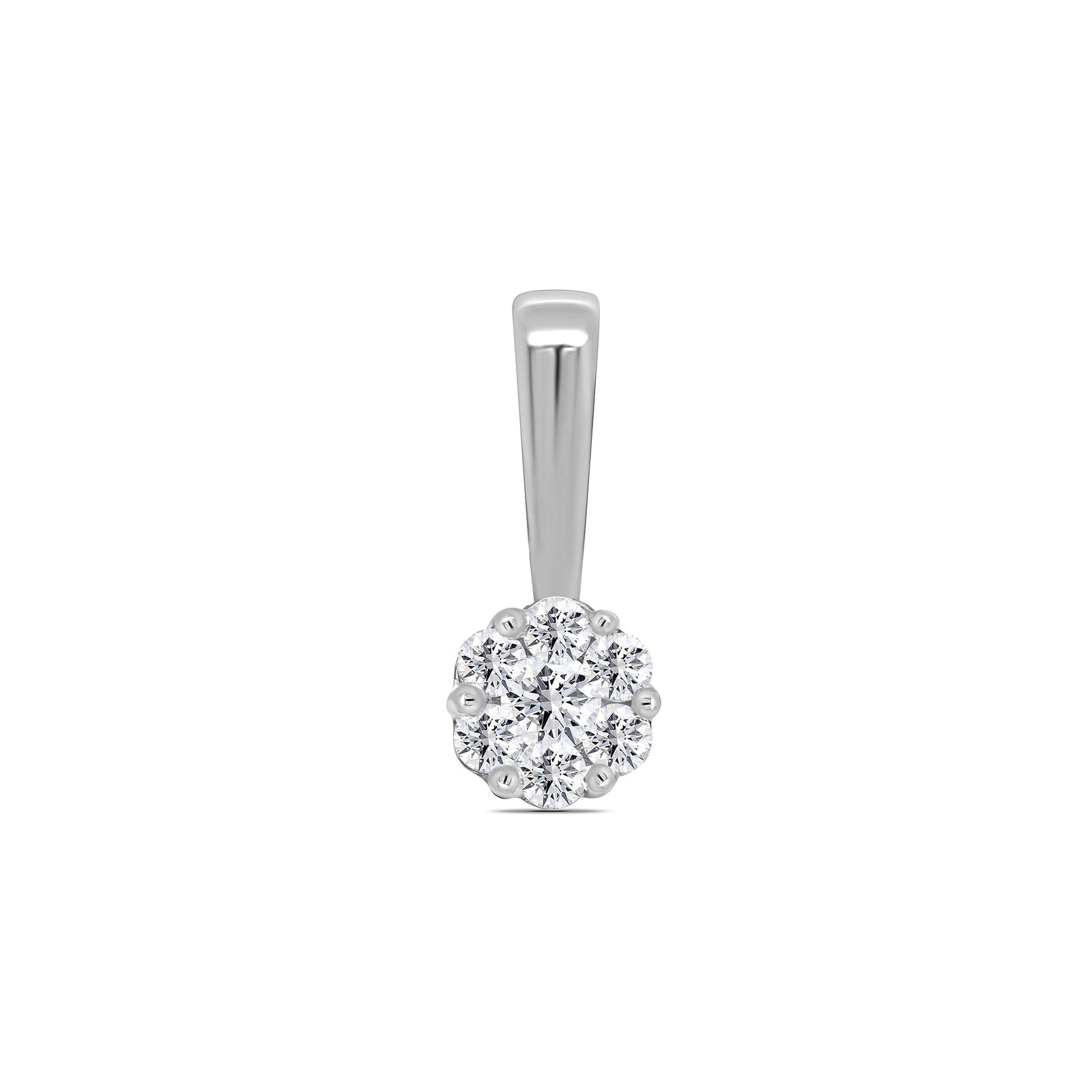 Platinum diamond set cluster pendant 0.15ct H/Si