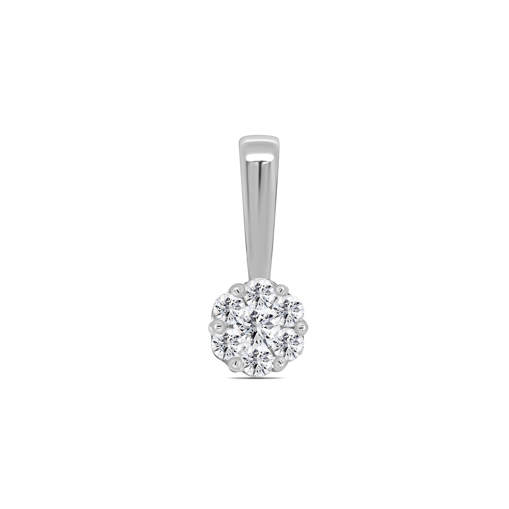 Platinum diamond set cluster pendant 0.15ct H/Si