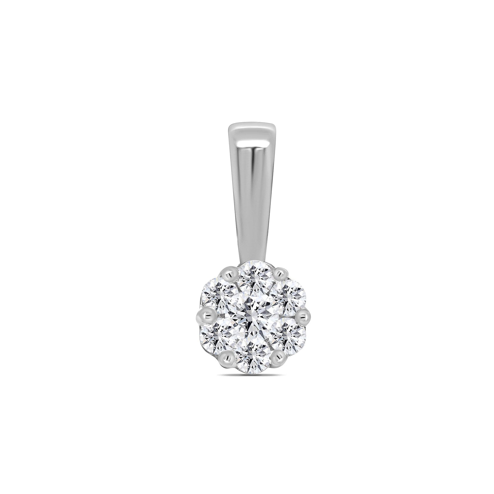 Platinum diamond set cluster pendant 0.25ct H/Si