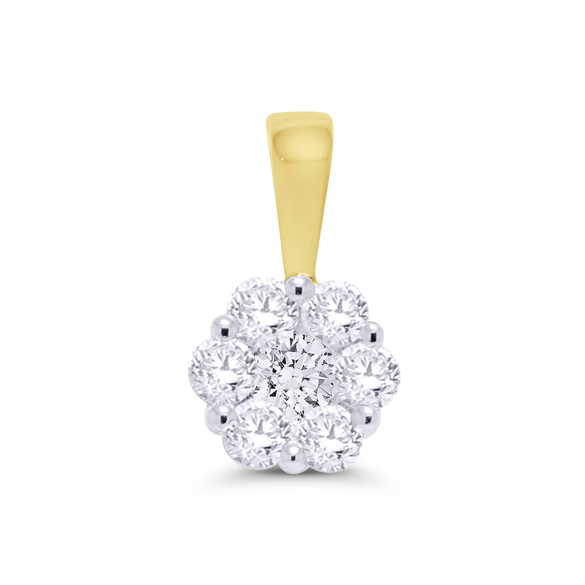 18ct gold diamond cluster pendant 0.33ct