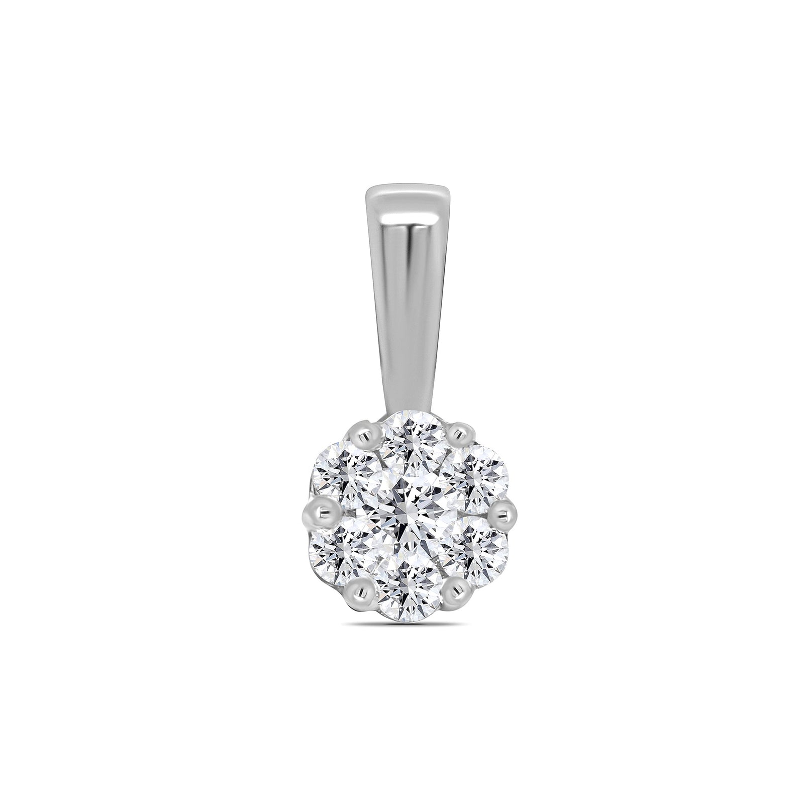 Platinum diamond set cluster pendant 0.33ct H/Si