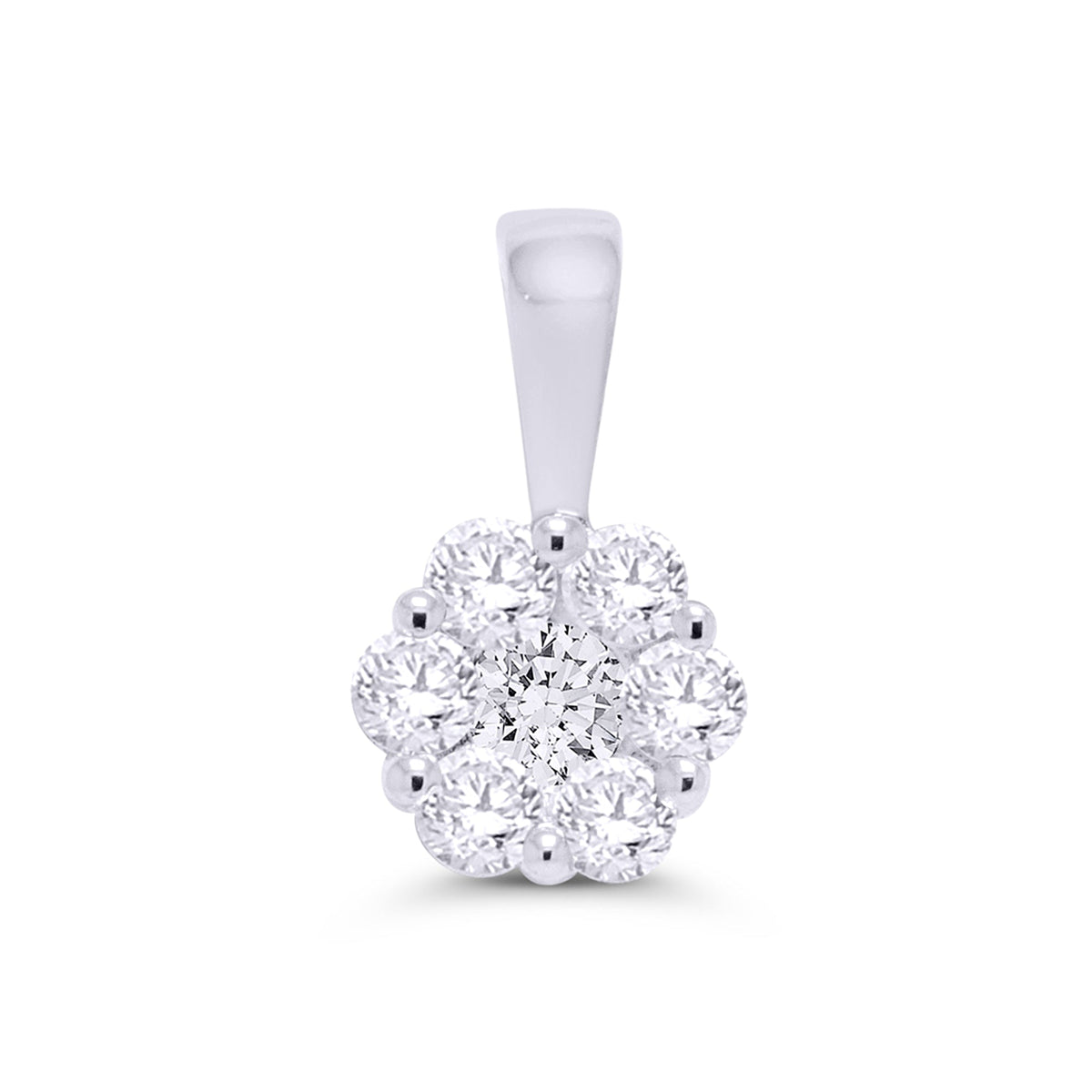 9ct white gold diamond cluster pendant 0.33ct