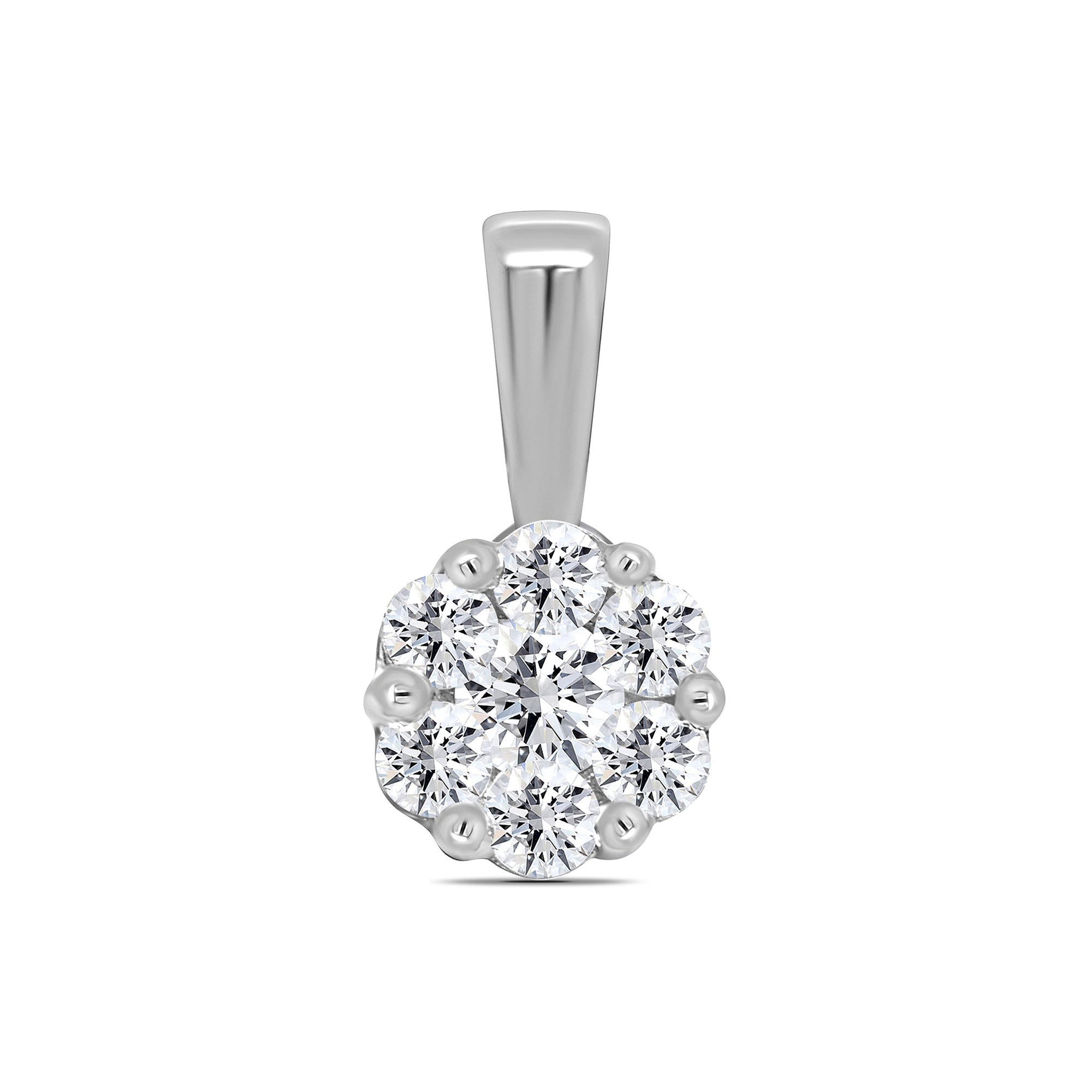 Platinum diamond set cluster pendant 0.50ct H/Si