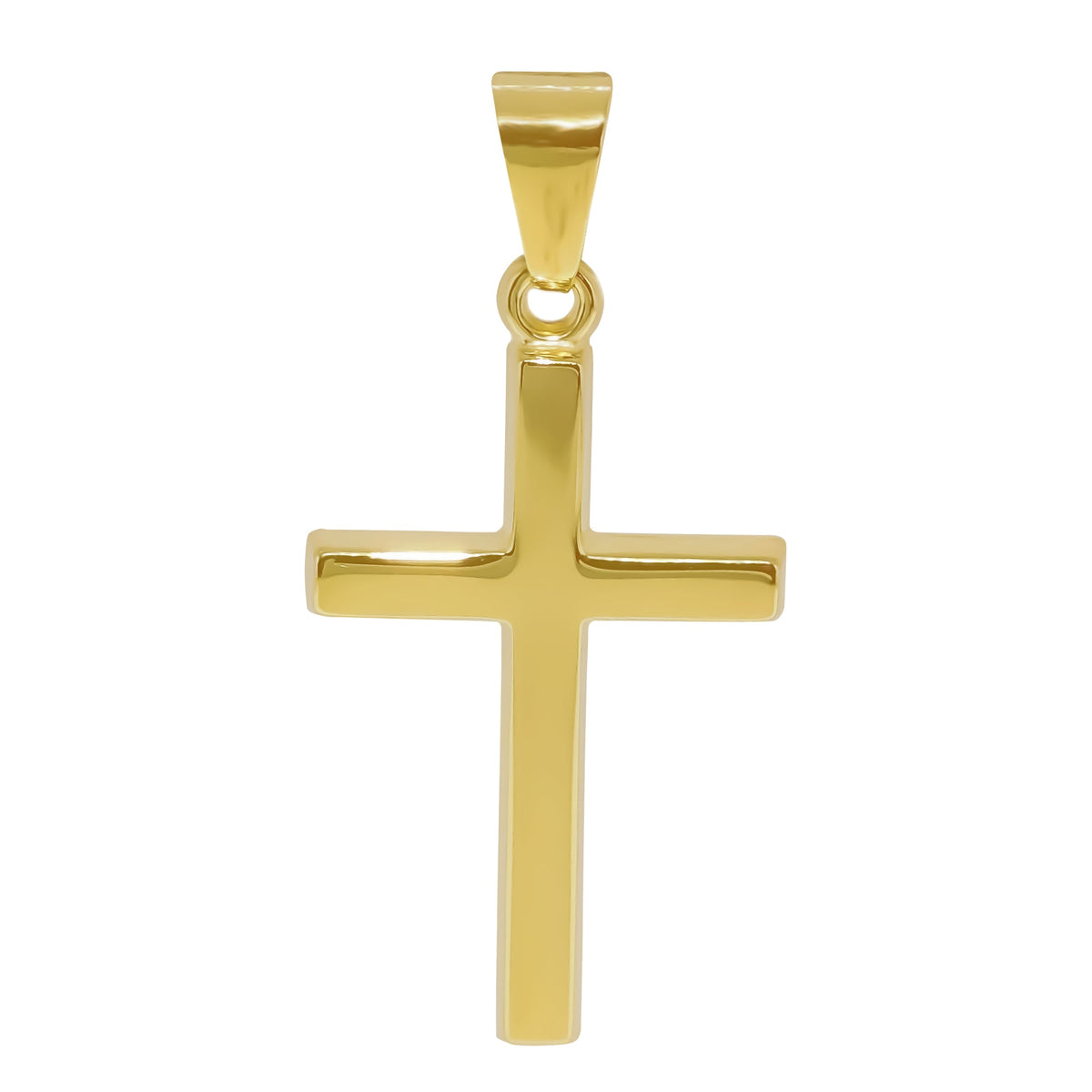 9ct gold 19mm plain cross