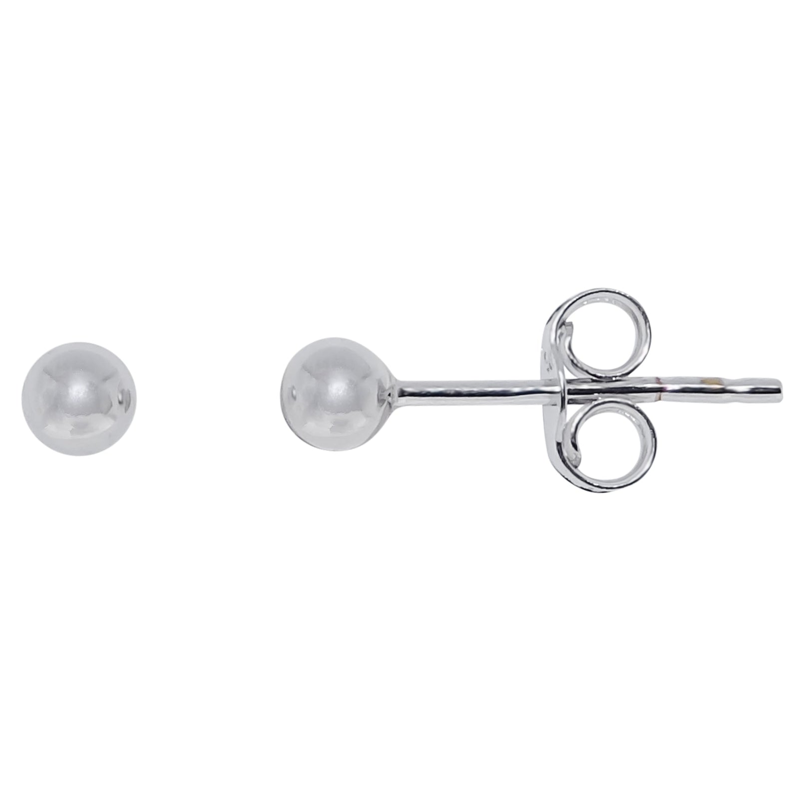 9ct white gold 3mm ball stud earrings