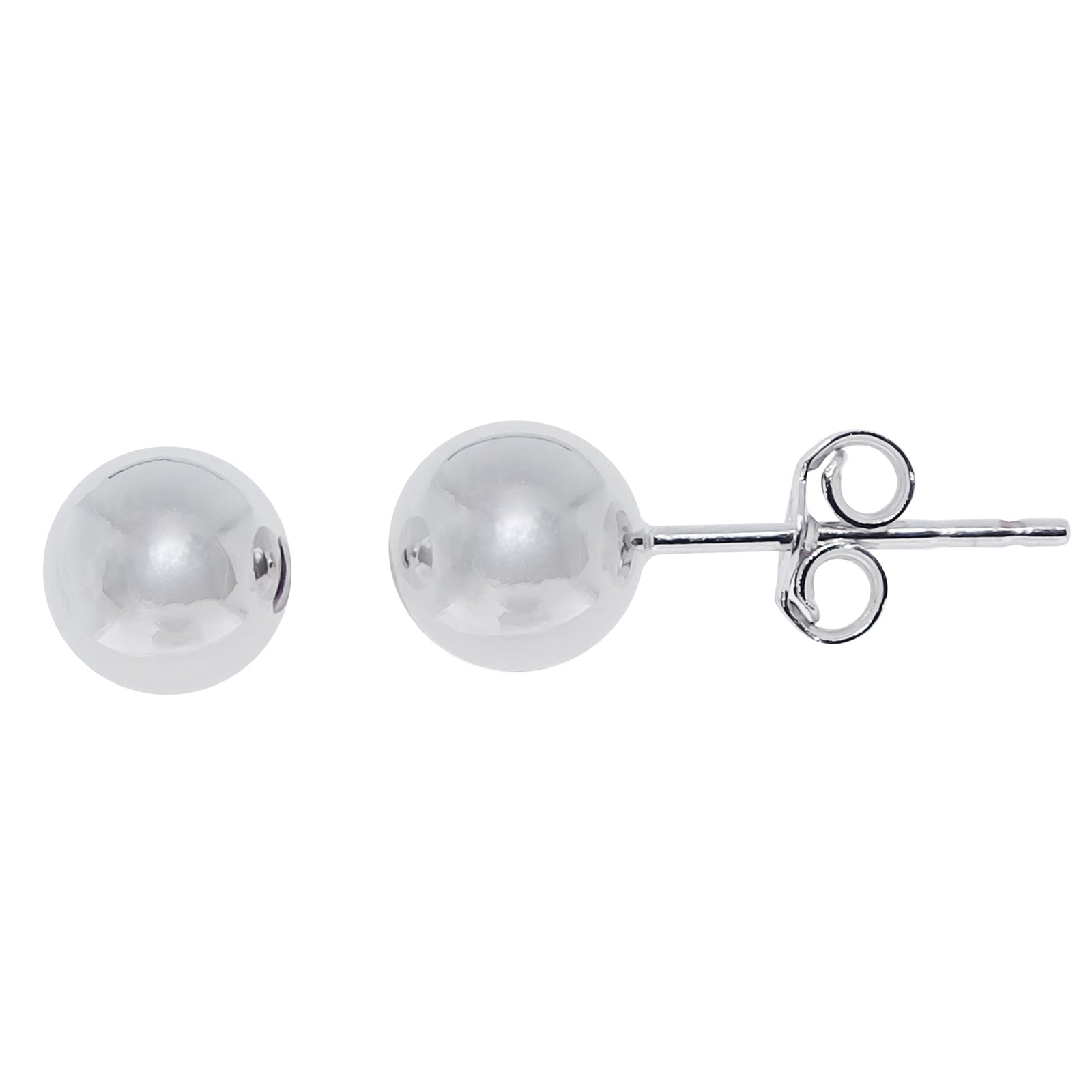 9ct white gold 6mm ball stud earrings