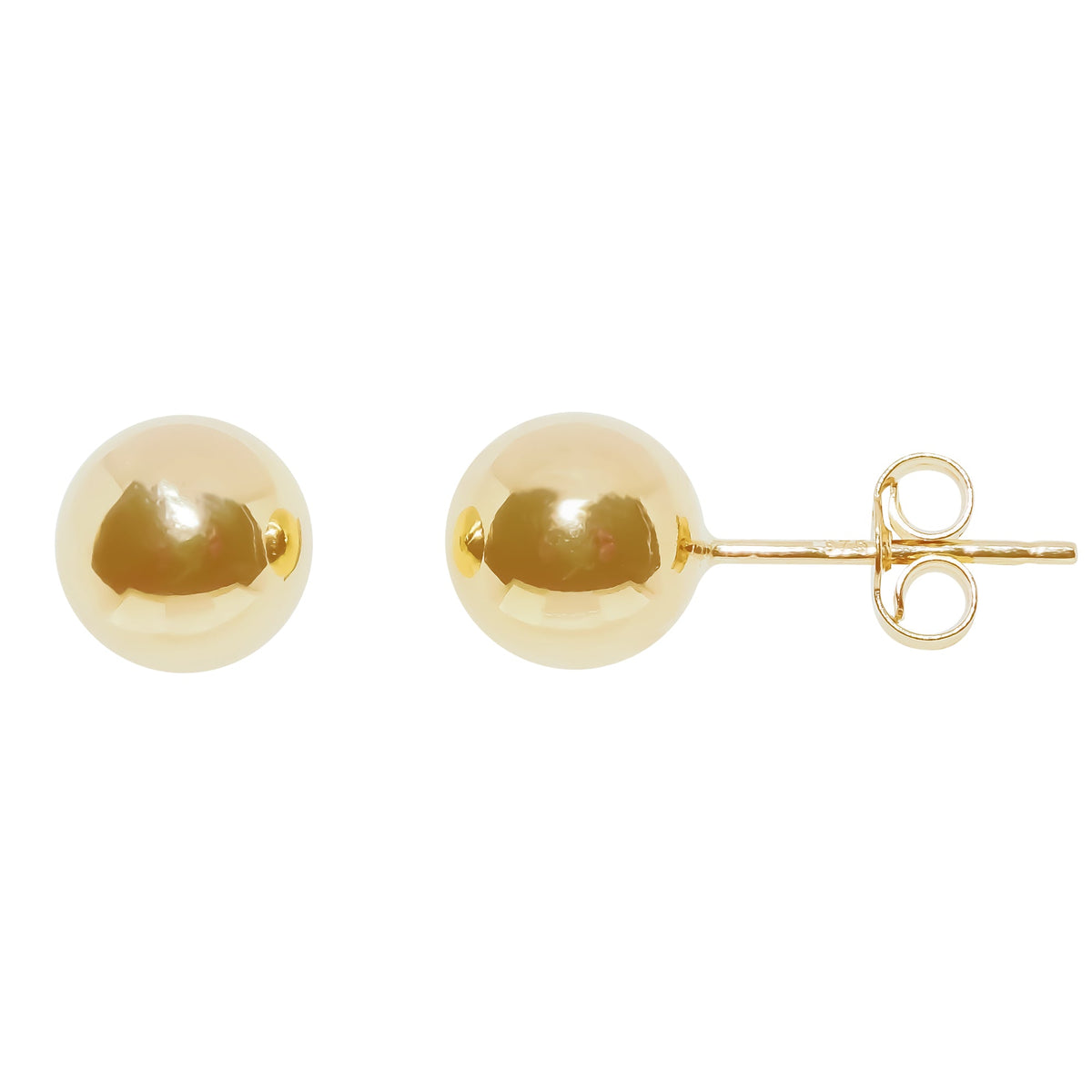 9ct gold 7mm ball stud earrings