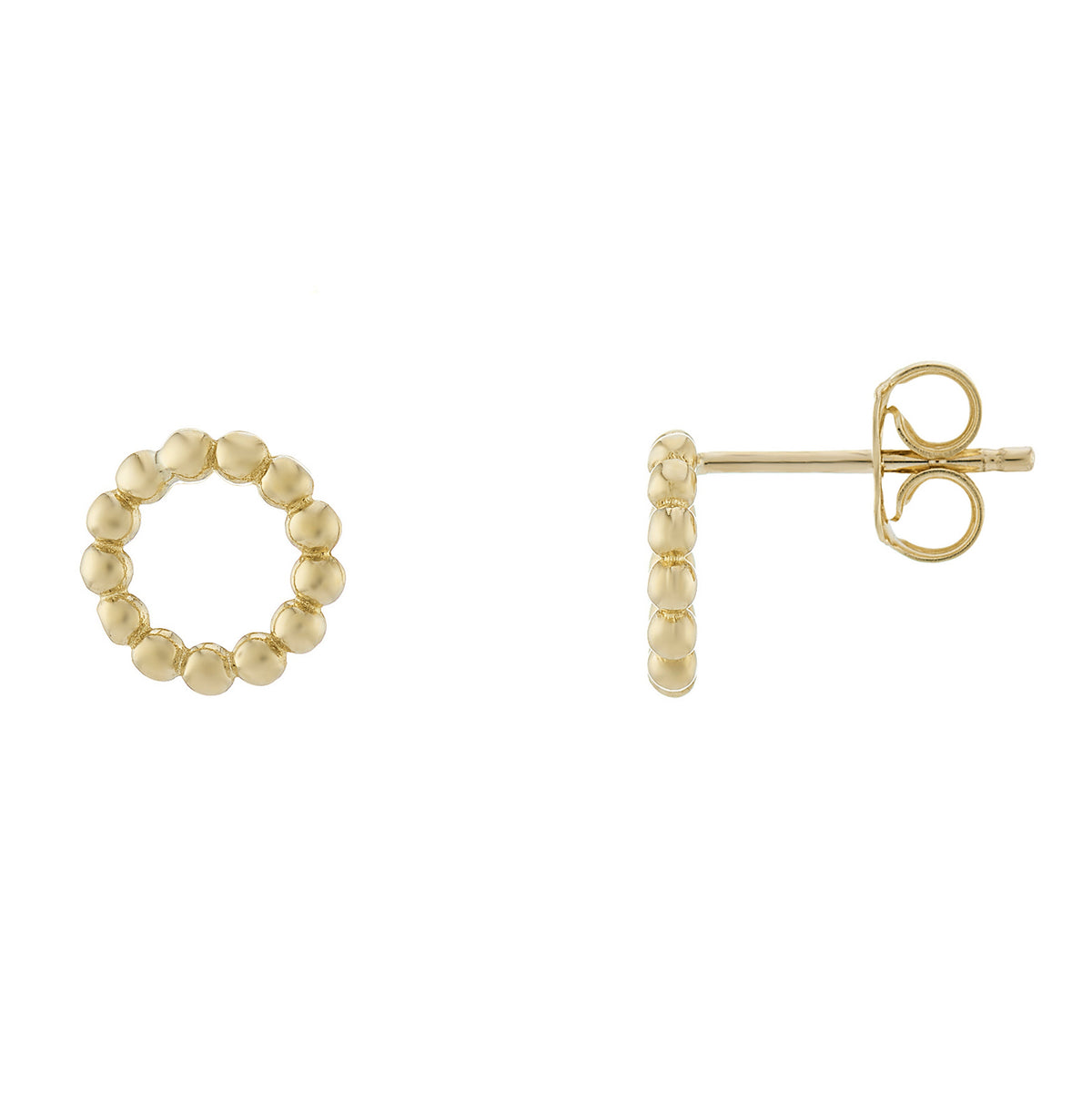 9ct plain gold ball circle stud earrings