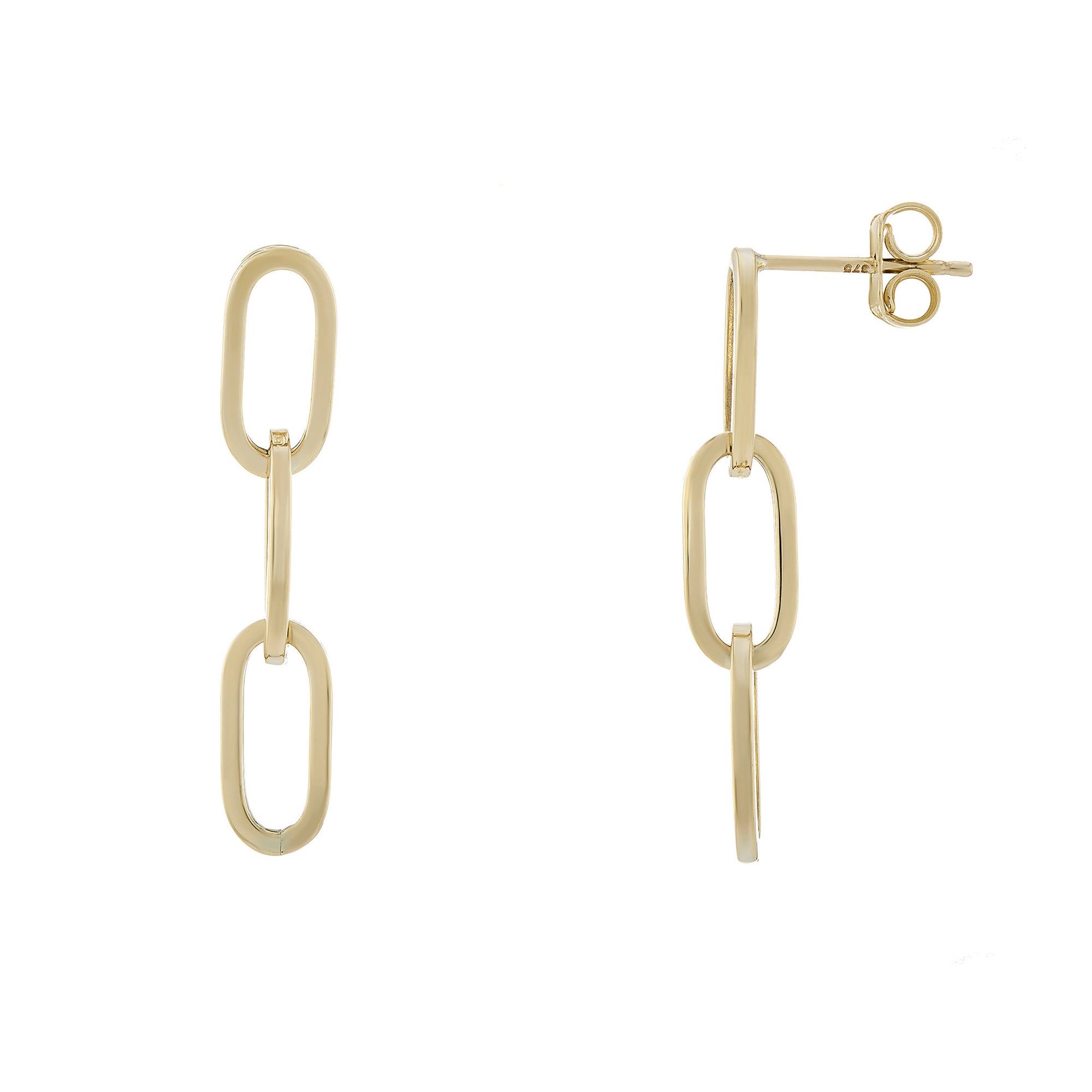 9ct gold chain drop earrings