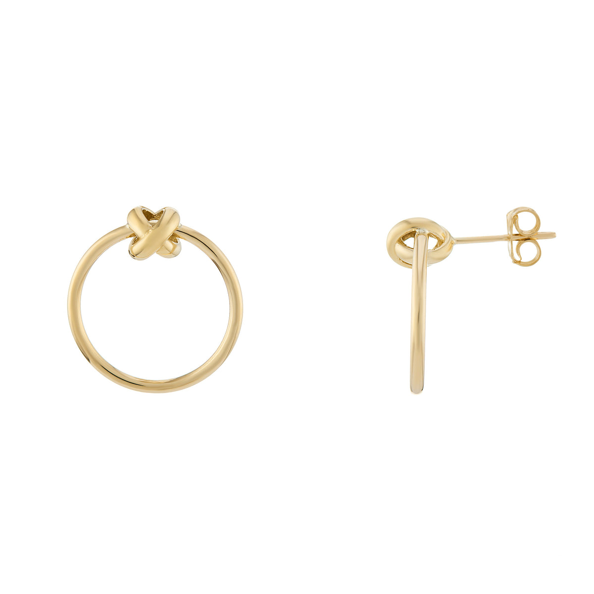 9ct gold kiss circle stud earrings